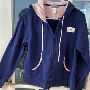 W6.    Nonfiction Navy Blue Hoodie with Pink Lining
